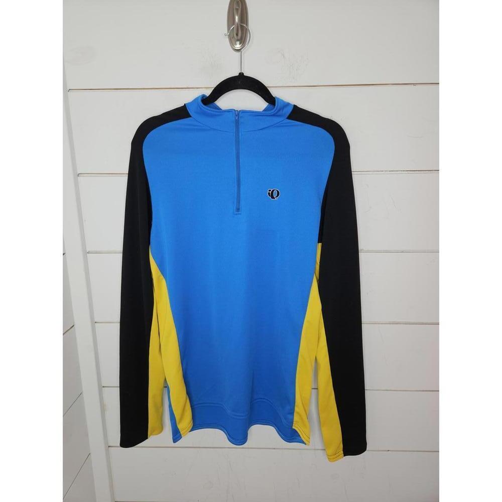 Pearl Izumi XL Blue yellow & black bike cycling jersey 1/4 zip